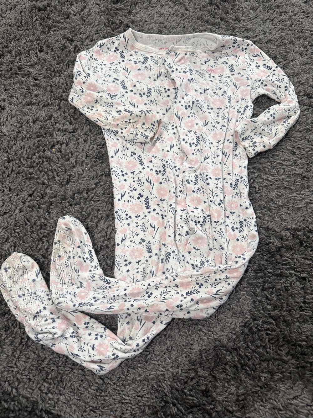 Magnetic Me Pink & White Floral Footed One-Piece